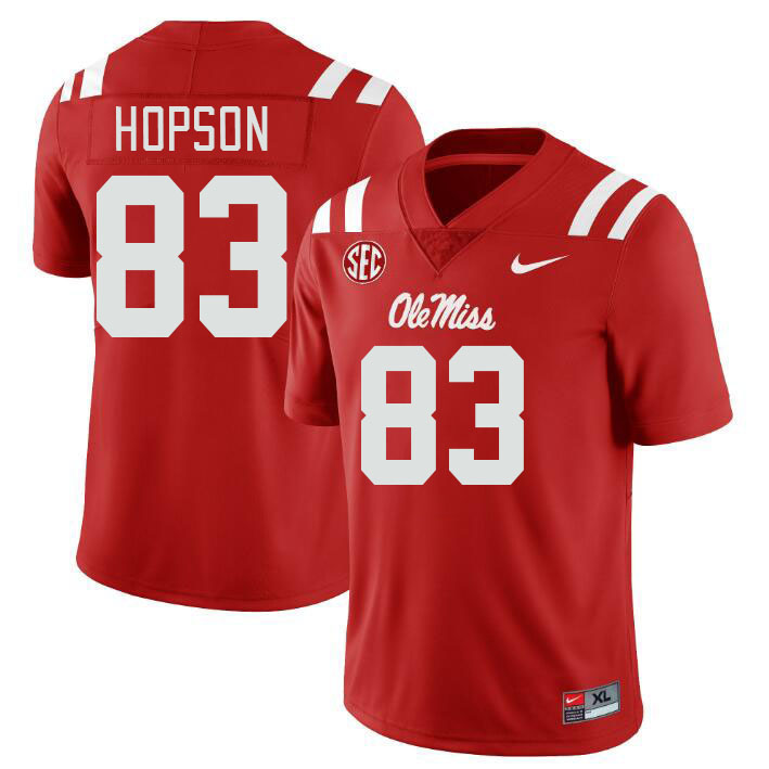 Men #83 Jarnorris Hopson Ole Miss Rebels College Football Jerseys Stitched-Red